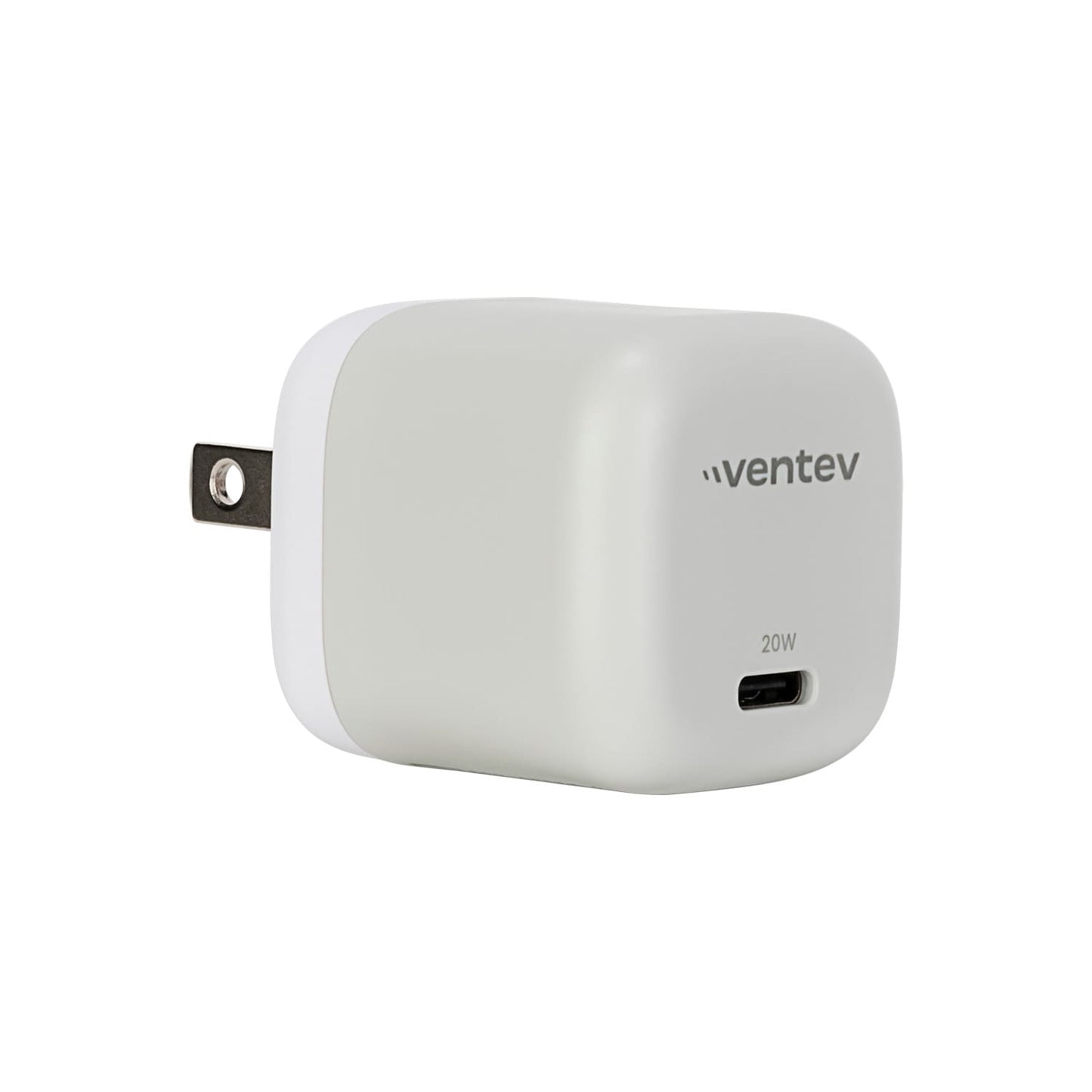 Ventev Mini Wall Charger USB-C  20W Power Delivery and USB-C to Lightning Cable 3.3ft White