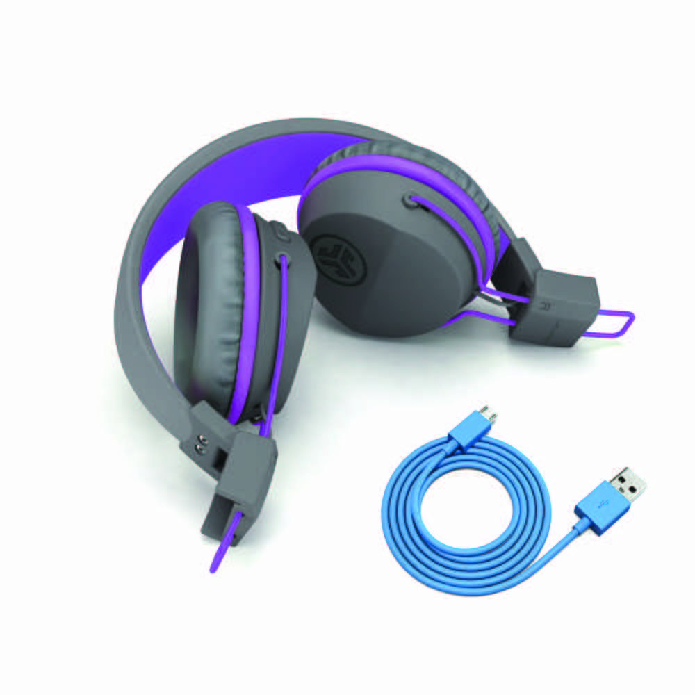 JLab JBuddies Studio Bluetooth Wireless Kids Headphones Grey/Purple