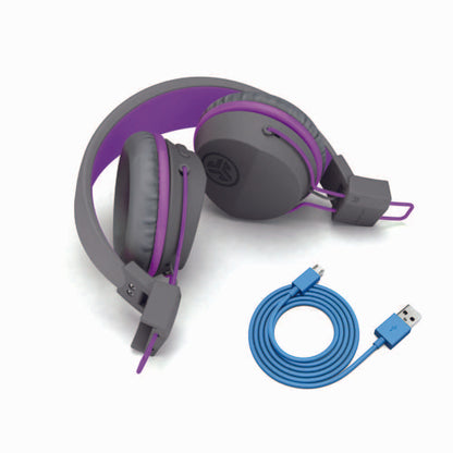 JLab JBuddies Studio Bluetooth Wireless Kids Headphones Grey/Purple