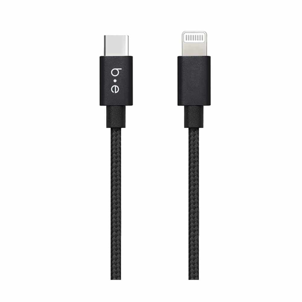 Câble tressé de charge/synchronisation USB-C vers Lightning Blu Element 4 pieds Noir