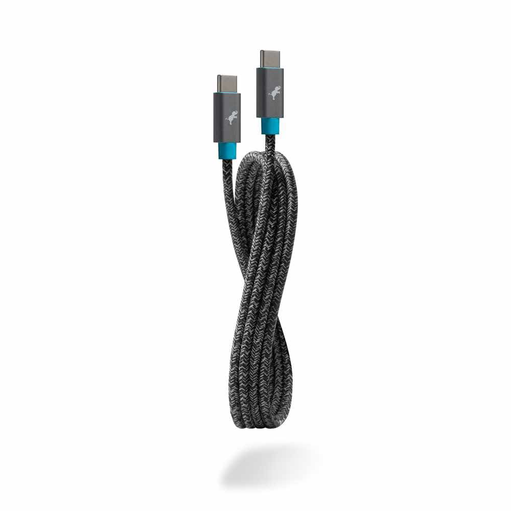 Nimble PowerKnit USB-C to USB-C 3ft 60W Power Delivery Fast Charge Cable Space Gray (Made from Certified Recycled Plastic and Aluminium)