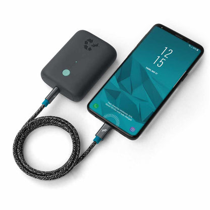 Nimble PowerKnit USB-C to USB-C 3ft 60W Power Delivery Fast Charge Cable Space Gray (Made from Certified Recycled Plastic and Aluminium)