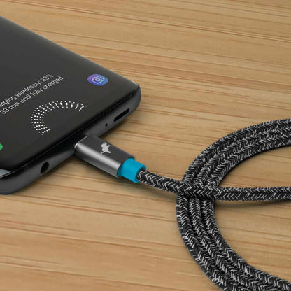 Nimble PowerKnit USB-C to USB-C 3ft 60W Power Delivery Fast Charge Cable Space Gray (Made from Certified Recycled Plastic and Aluminium)