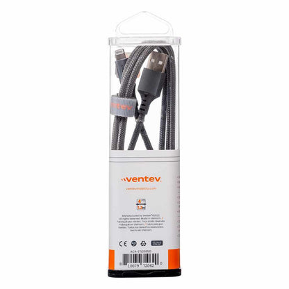 Ventev ChargeSync Alloy Lightning Cable 4ft Steel