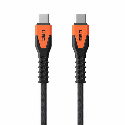 UAG Rugged Kevlar Core USB-C to USB-C Charge/Sync Cable 5ft Black/Orange