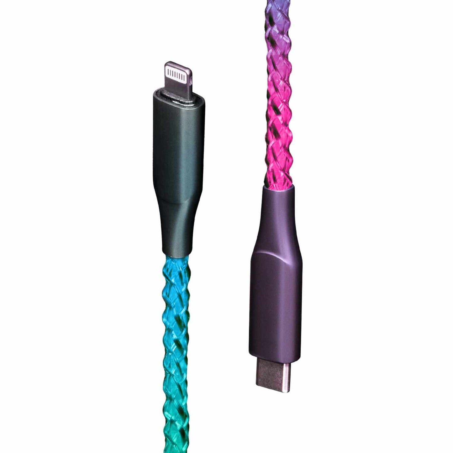 Câble LED Lightning vers USB-C Lucid Charge Helix/Retrak multicolore