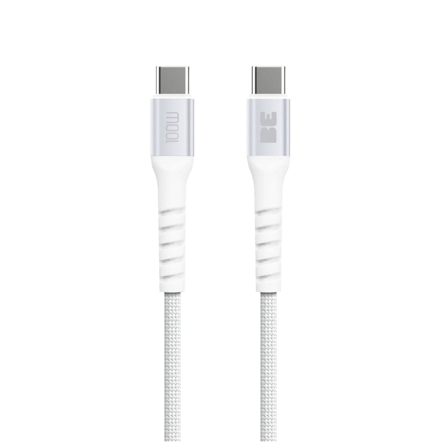 Blu Element Braided Charge/Sync USB-C to USB-C Cable 6ft 100W White