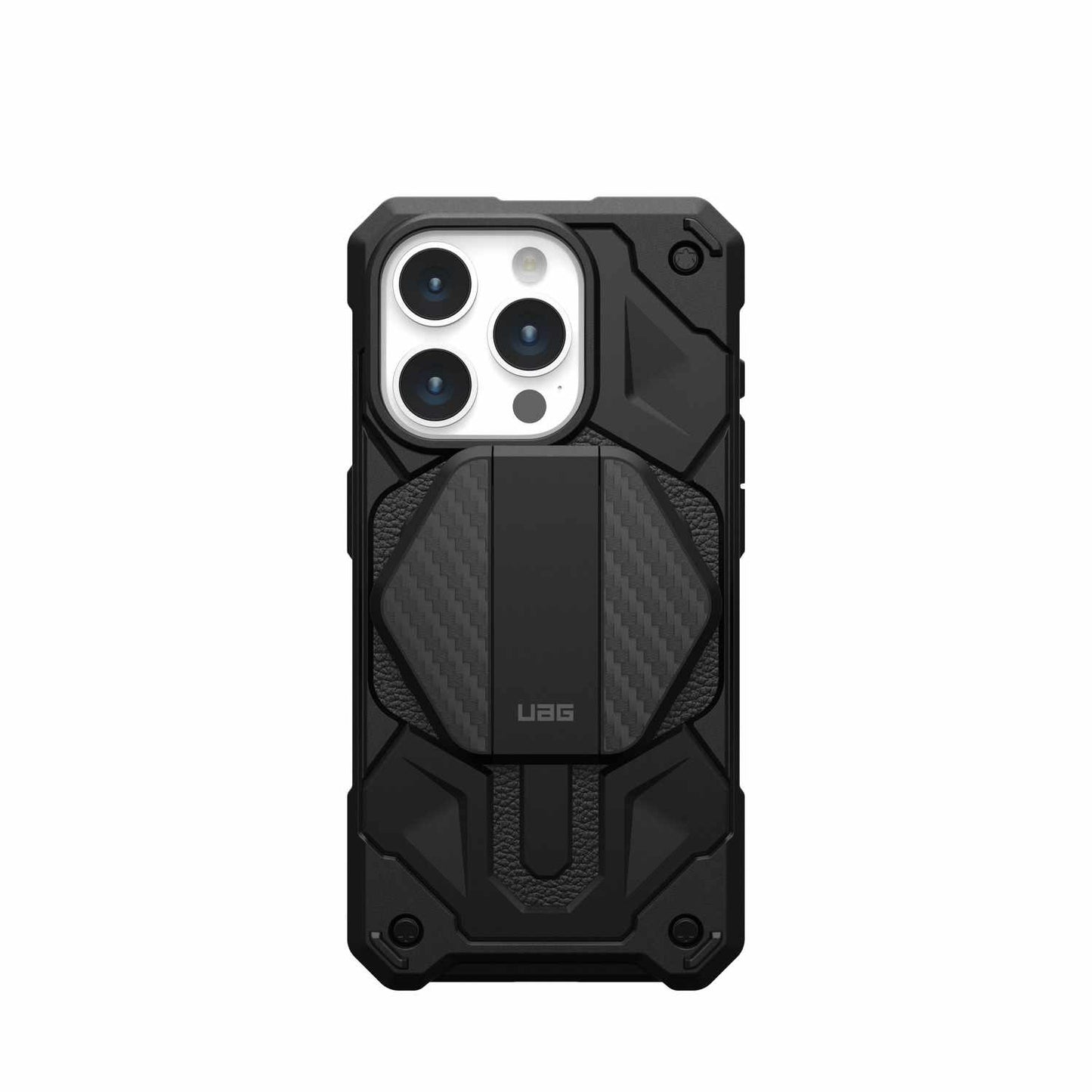 UAG Rugged Wireless Charging Pad with Kickstand and USB-C Cable for MagSafe 15W Black/Carbon Fiber