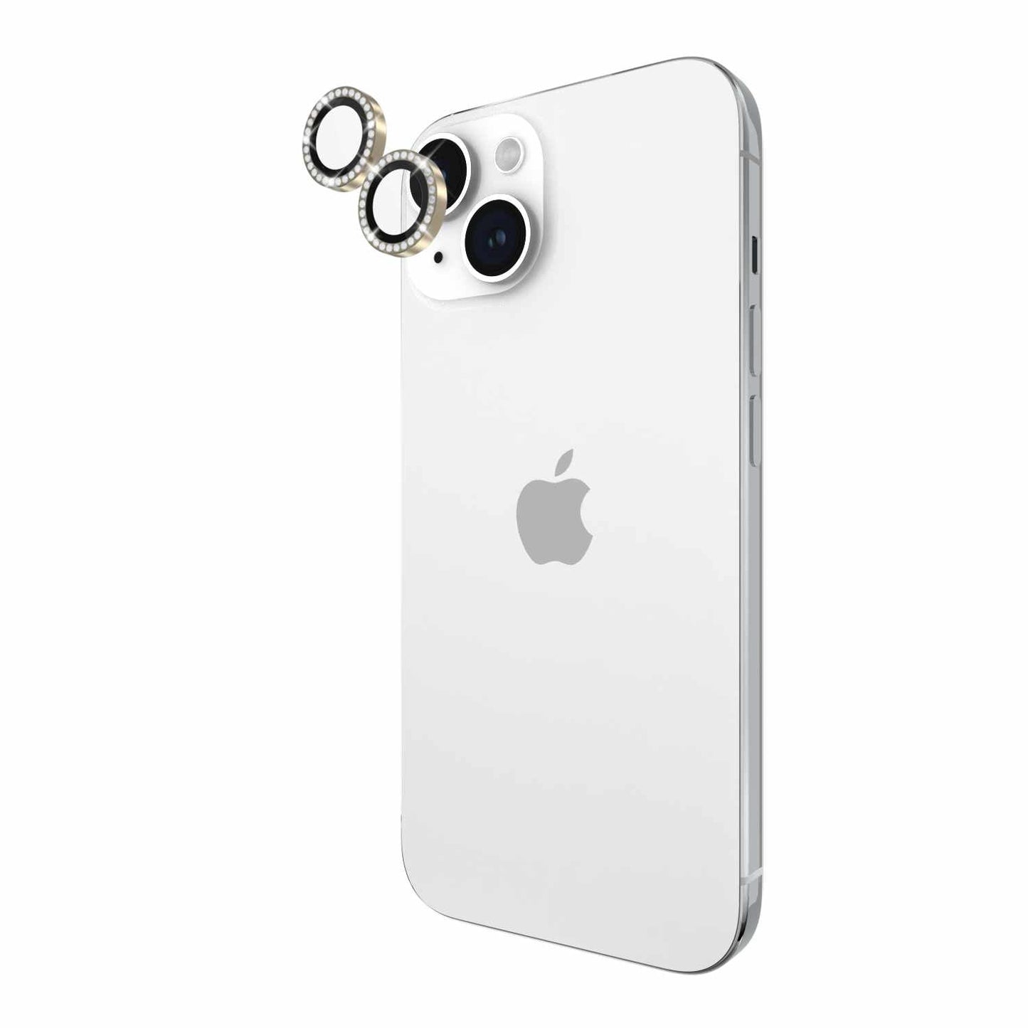 Ensemble de protections d'objectif en aluminium Kate Spade en or pierre pour iPhone 15/15 Plus