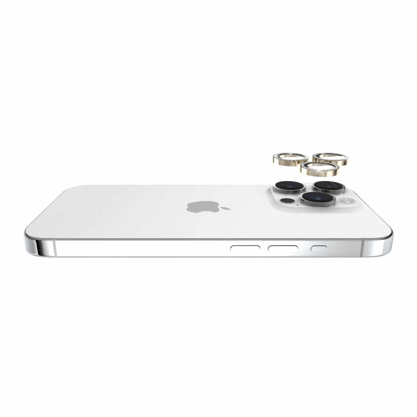 Ensemble de protections d'objectif en aluminium Kate Spade en or pierre pour iPhone 15 Pro Max/15 Pro