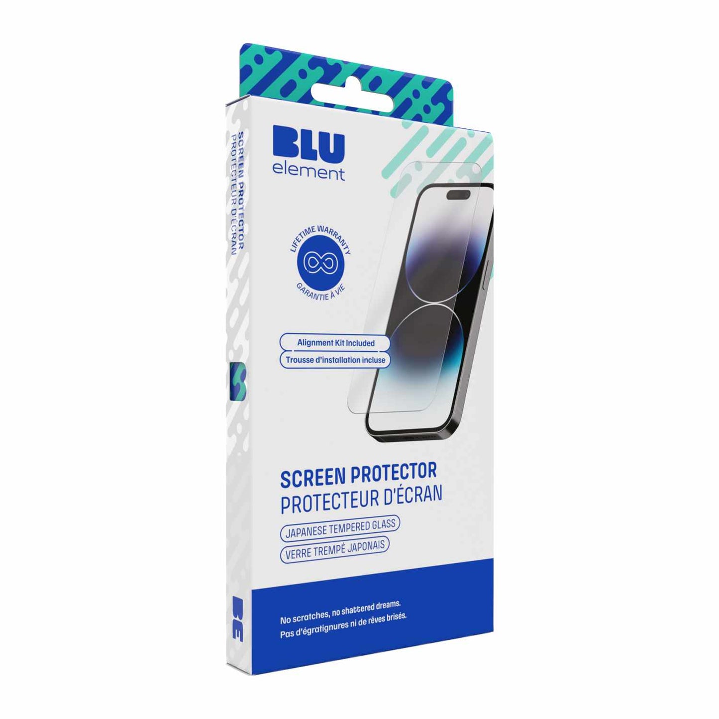 Protection d'écran en verre trempé Blu Element avec kit d'installation pour iPhone 16/15