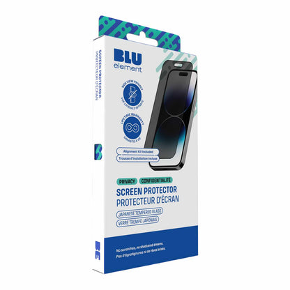 Protection d'écran en verre trempé Blu Element Privacy avec kit d'installation pour iPhone 16 Pro