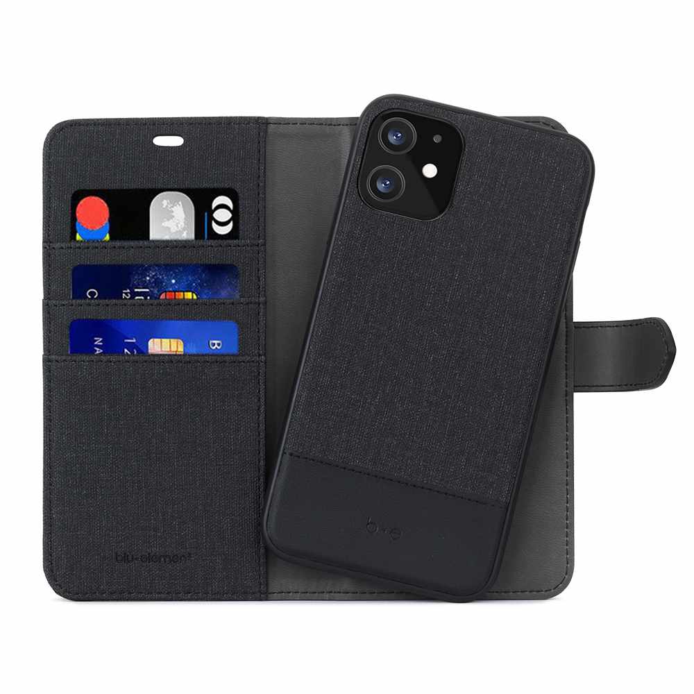 Blu Element 2 in 1 Folio Case Black/Black for iPhone 12/12 Pro