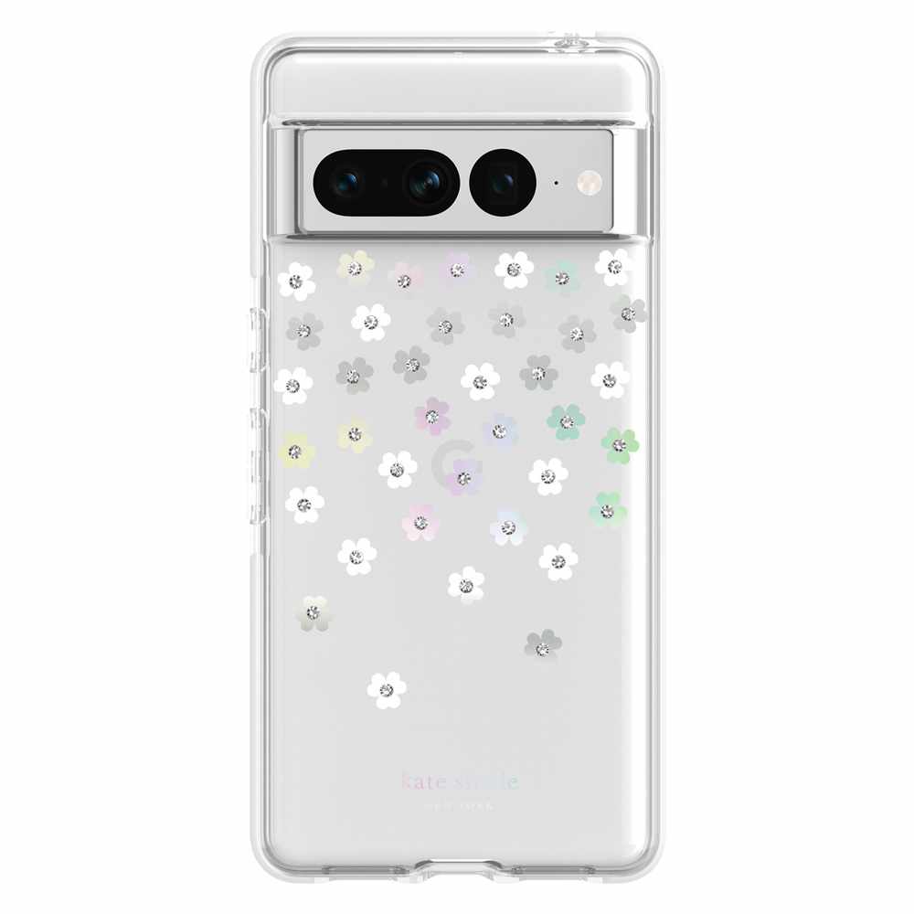 Étui rigide défensif Kate Spade à motifs de fleurs dispersées pour Google Pixel 7 Pro