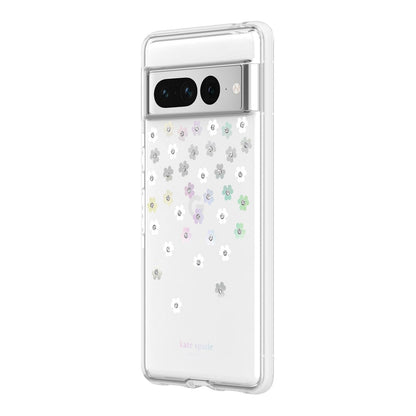 Étui rigide défensif Kate Spade à motifs de fleurs dispersées pour Google Pixel 7 Pro