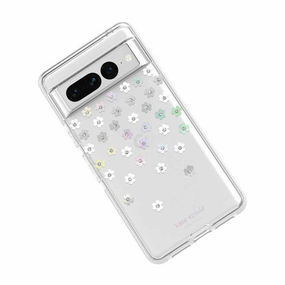 Étui rigide défensif Kate Spade à motifs de fleurs dispersées pour Google Pixel 7 Pro