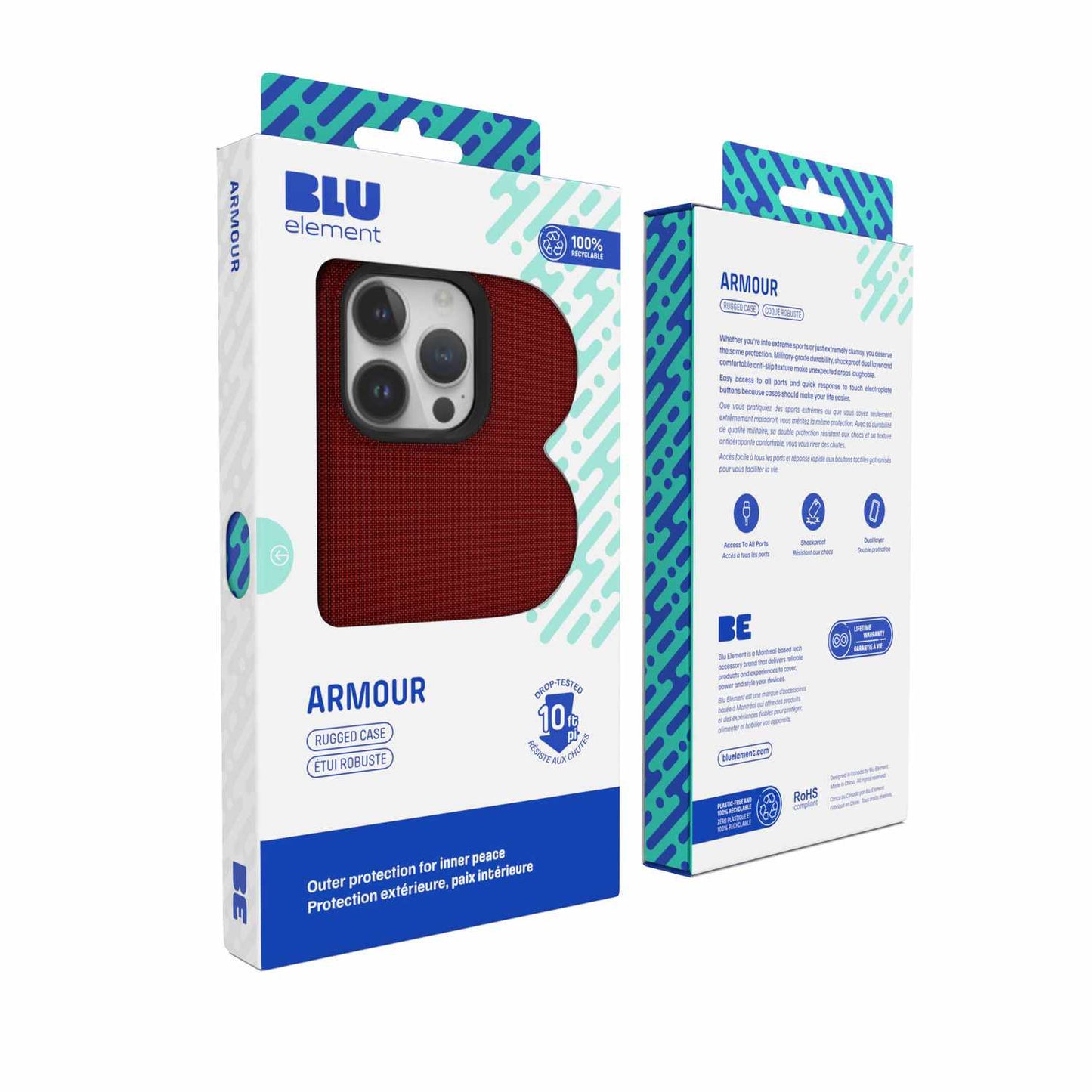 Blu Element Armour Rugged Case Red iPhone 15 Pro