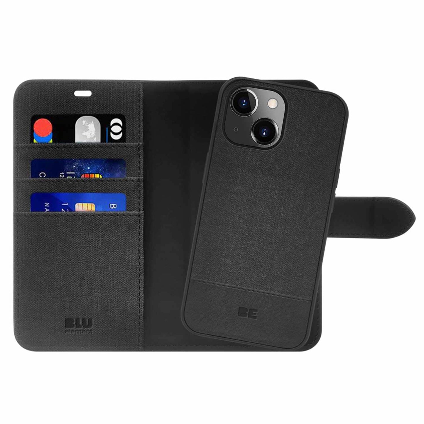 Étui Folio 2 en 1 Blu Element Noir pour iPhone 15/14/13