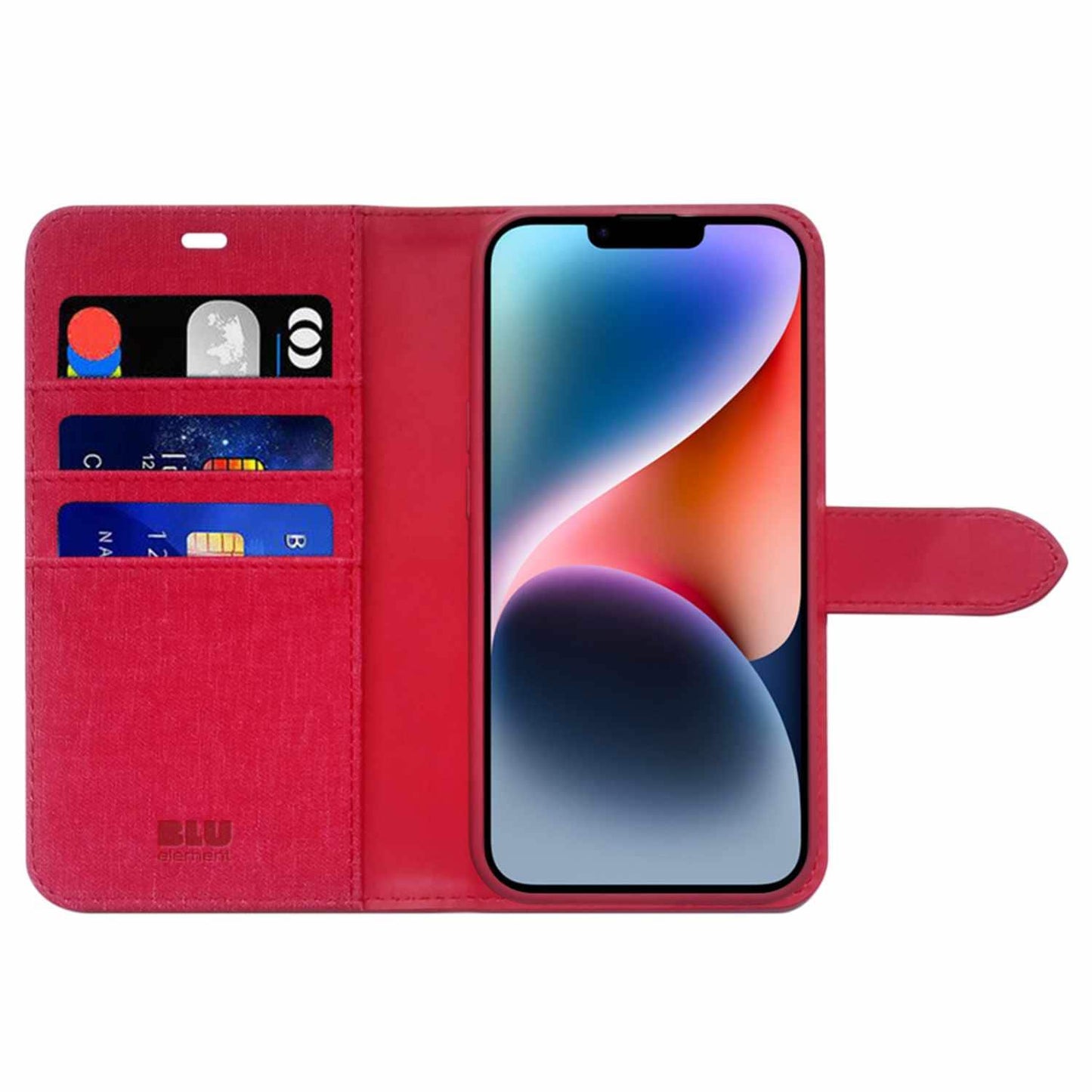 Blu Element Folio 2 in 1 Case Dark Red for iPhone 15/14/13