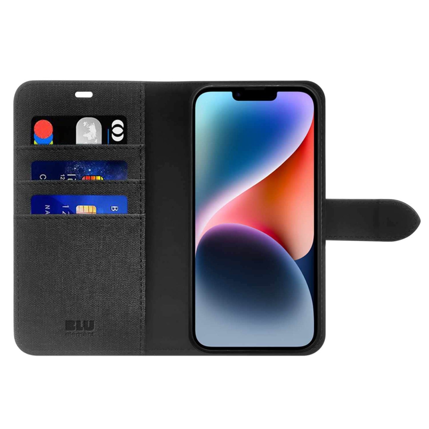 Étui Folio 2 en 1 Blu Element avec MagSafe Noir pour iPhone 15/14/13