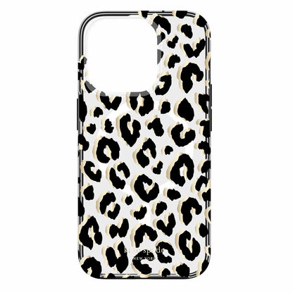 Étui de protection MagSafe Kate Spade City Leopard noir pour iPhone 15 Pro