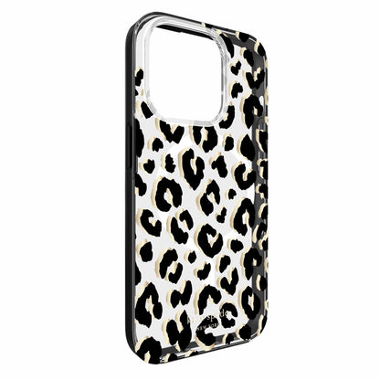 Étui de protection MagSafe Kate Spade City Leopard noir pour iPhone 15 Pro