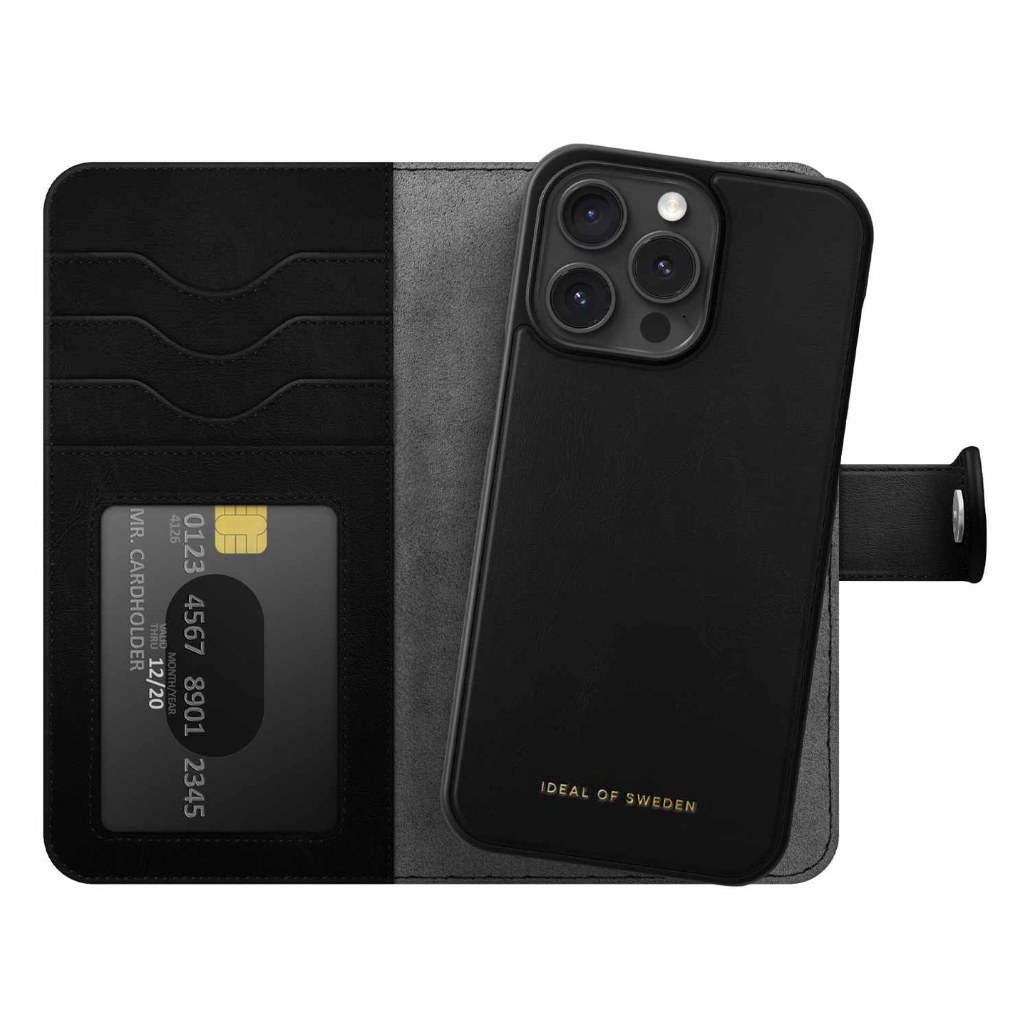 Portefeuille magnétique Ideal of Sweden+ Noir pour iPhone 15 Pro Max