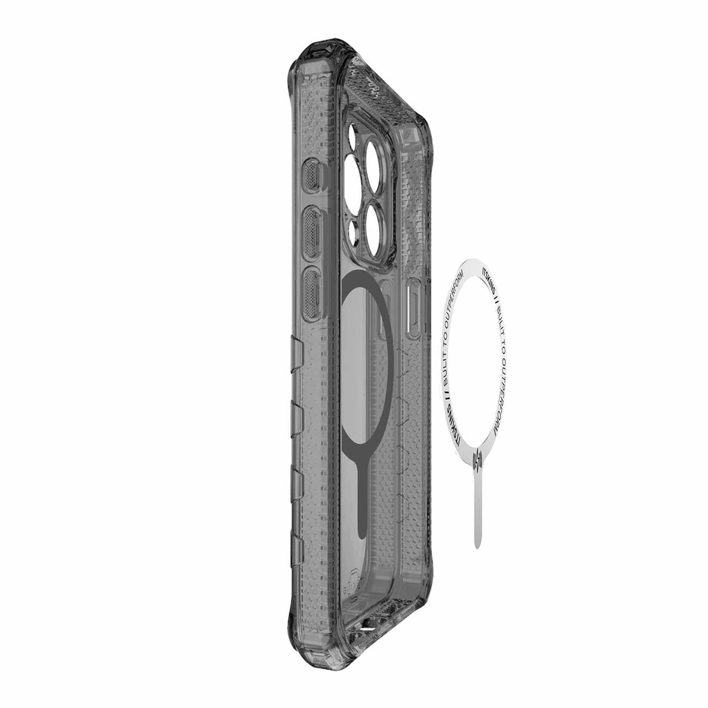 ITSKINS Supreme_R Clear MagSafe Case Graphite for iPhone 15 Pro