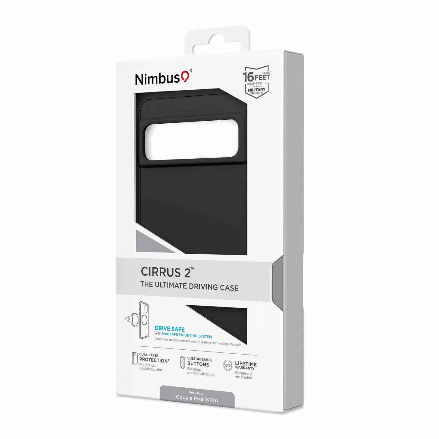 Nimbus9 Cirrus 2 Case Black Compatible with MagSafe for Google Pixel 8 Pro