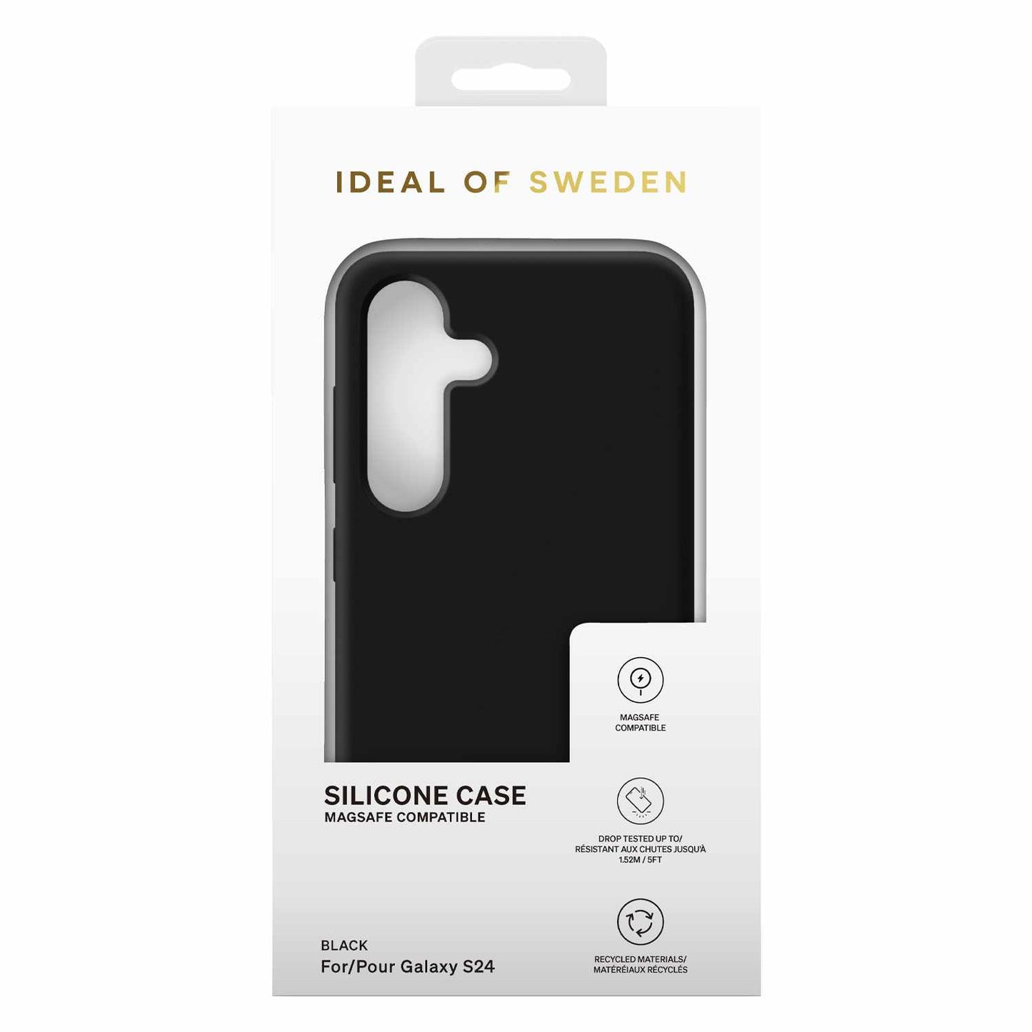 Coque en silicone Ideal of Sweden compatible avec MagSafe noire pour Samsung Galaxy S24