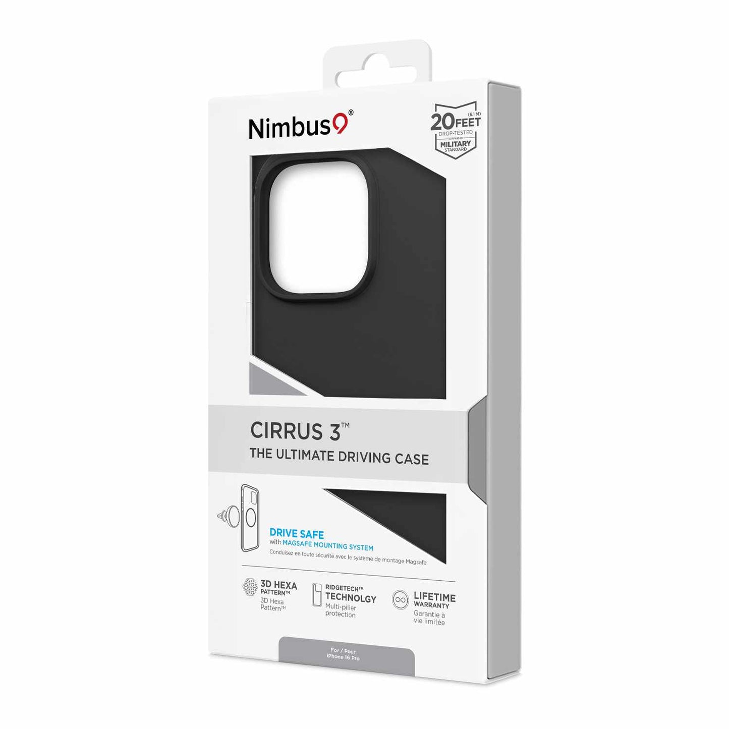 Coque Nimbus9 Cirrus 3 MagSafe noire pour iPhone 16 Pro