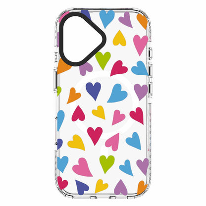 Coque MagSafe Blu Element Chromatic Print Bright Hearts pour iPhone 16