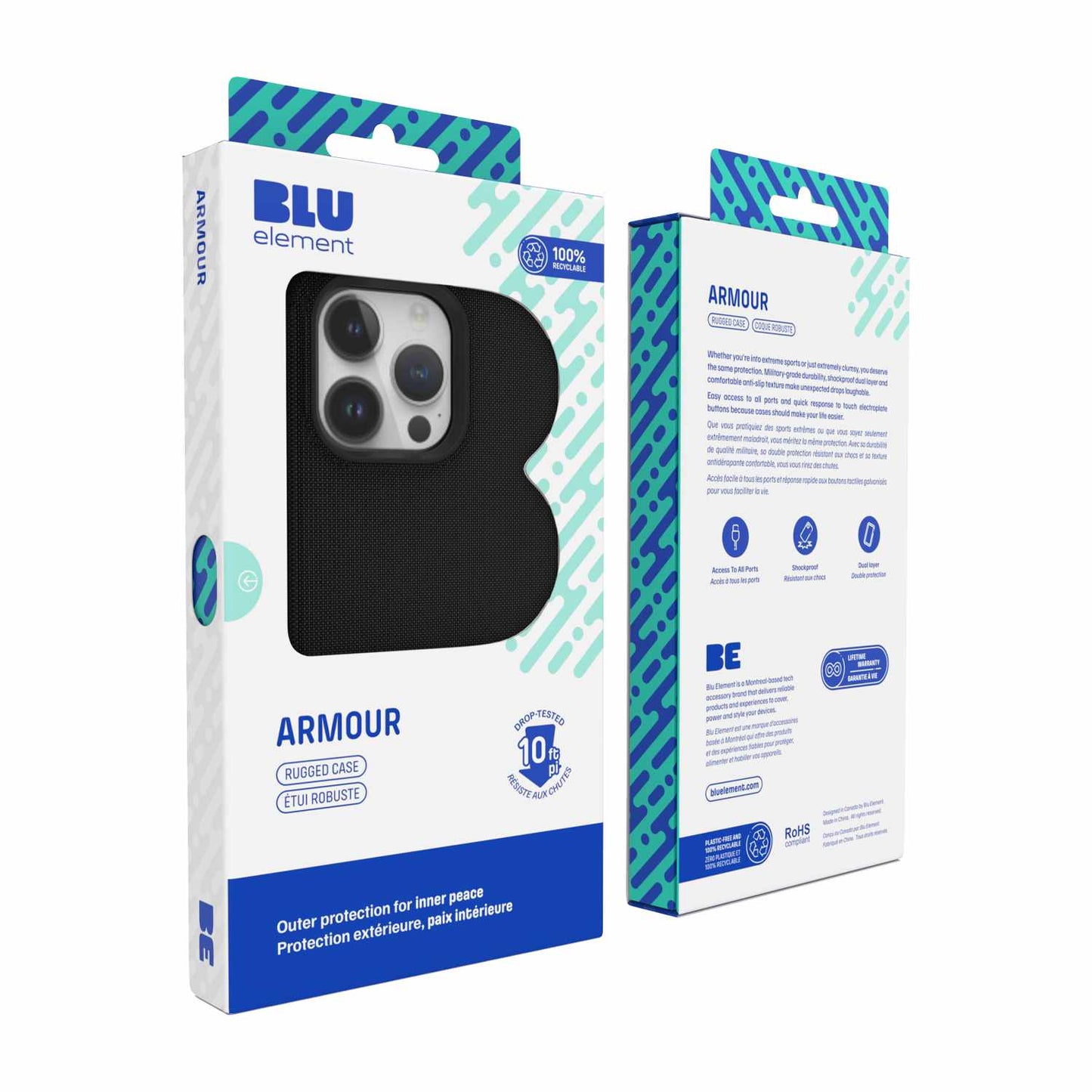 Coque Blu Element Armor Rugged avec MagSafe Noir pour iPhone 16 Pro