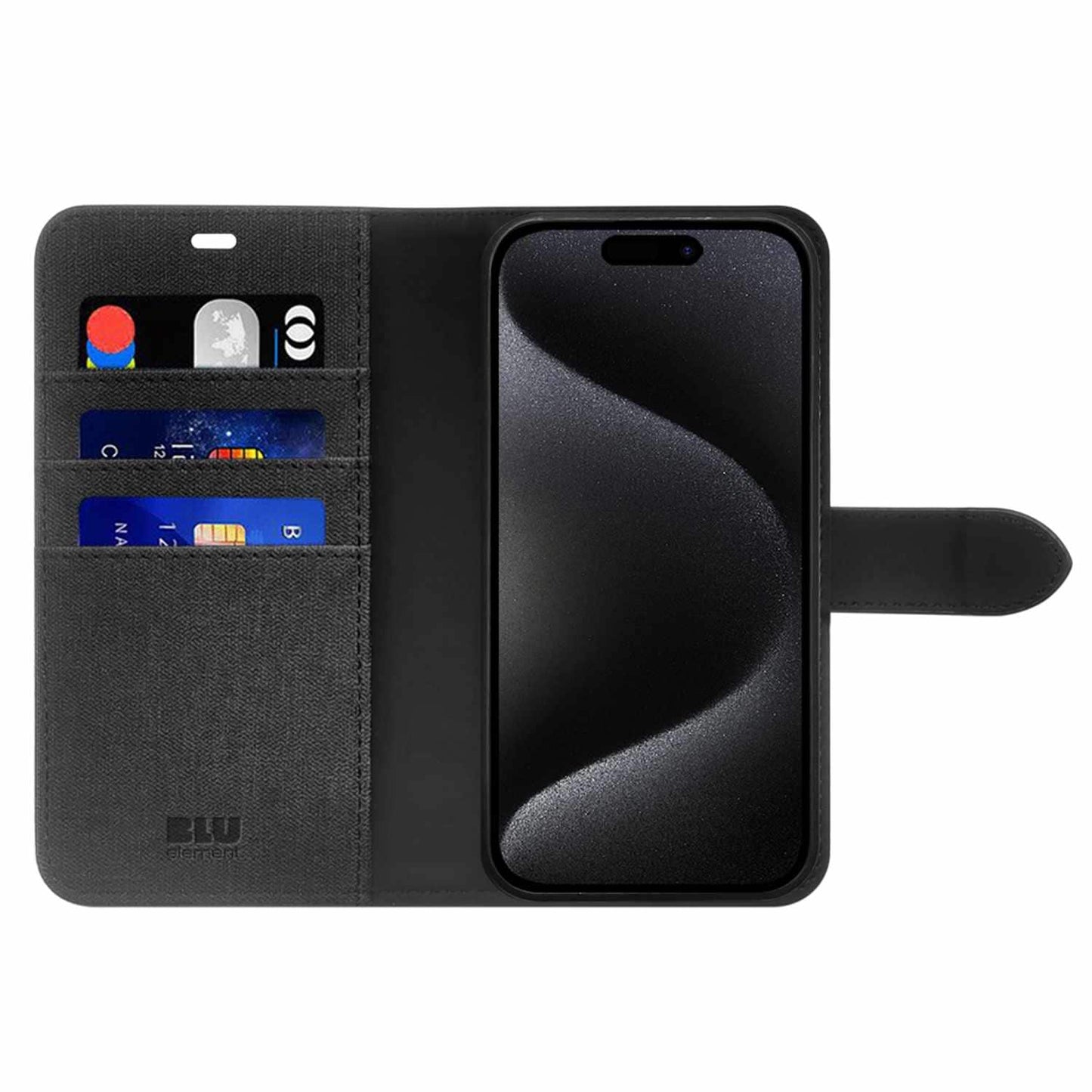 Étui Folio 2 en 1 Blu Element avec MagSafe Noir pour iPhone 16