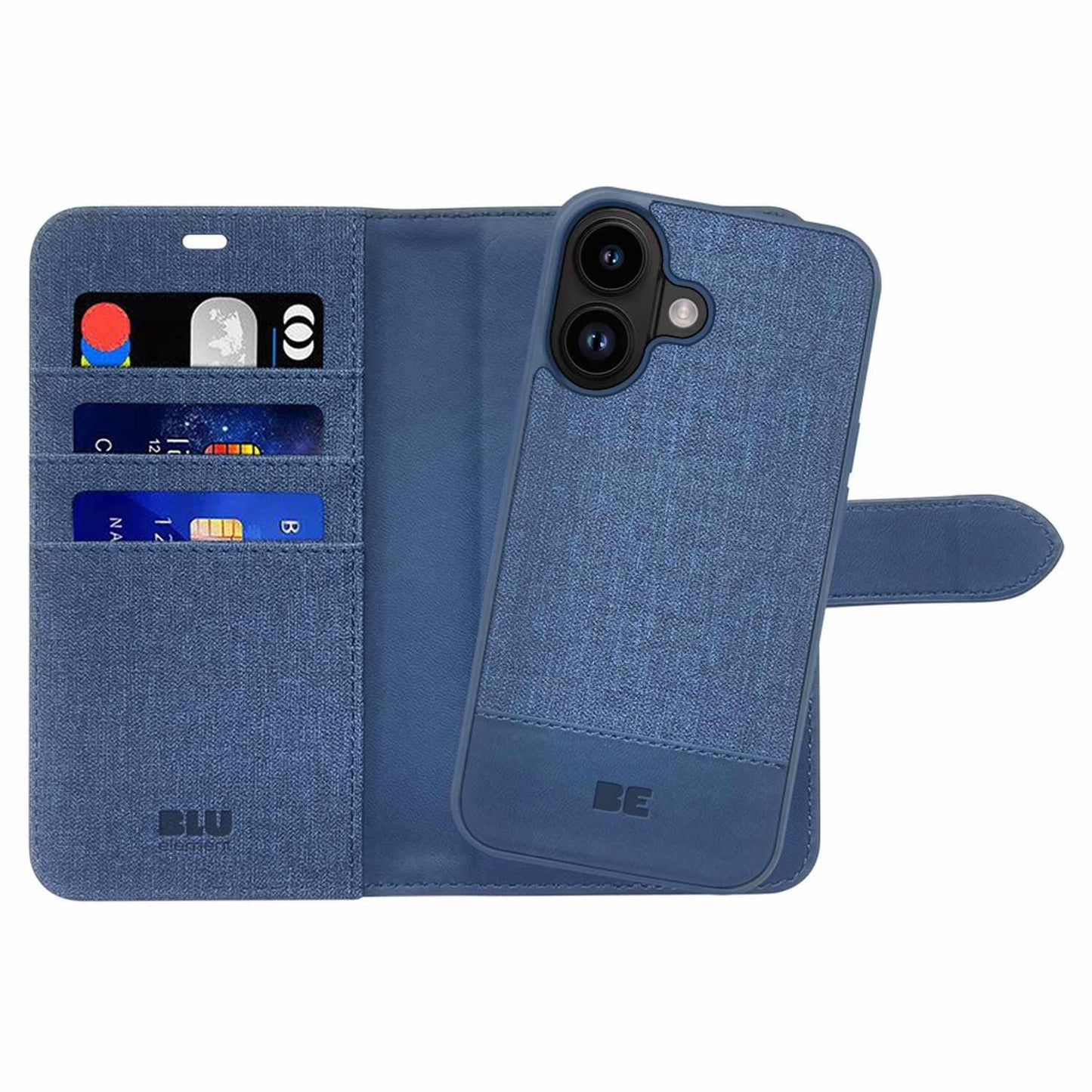 Étui Folio 2 en 1 Blu Element avec MagSafe Bleu Lazuli pour iPhone 16