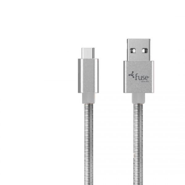 Fuse Charge &amp; Sync USB-C vers USB-A Métal 3 pieds - Argent