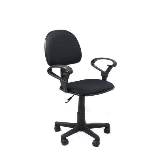 Xtech Office Chair Cloth Contemporary Style with Wheels & Height Adjustment with Armrests Black
