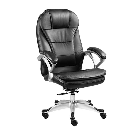 Xtech Office Chair Executive Comfort Padded Lumbar and Headrestwith Arm Rests - Dual Wheels with Chrome Base & Foot Rest Height Adjustment High Quality Black