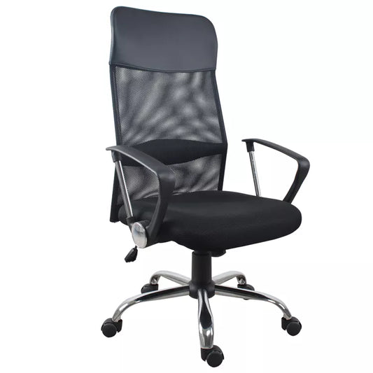Xtech Office Chair Turin Excecutive Mesh Back Armrests Adjustable Height Steel Base - Black