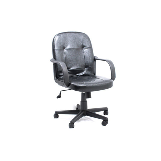 Xtech Office Chair Executive Lumbar Support Armrests Adjustable Height Wheels - Black