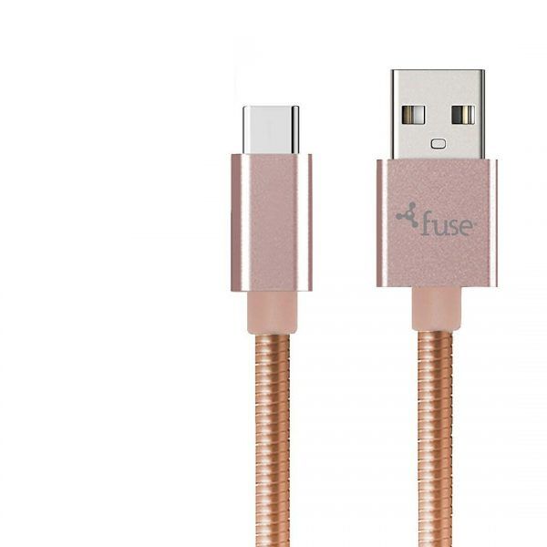 Fuse Charge & Sync USB-C to USB-A Metal 3ft - Pink