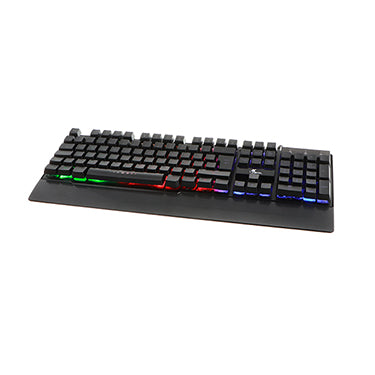 XTECH GAMING KEYBOARD ARMIGER WIRED USB MULTICOLOUR LED BACKLIT 104 KEYS 12 MULTIMEDIA KEYS INTEGRATED PALM REST – BLACK - GekkoTech