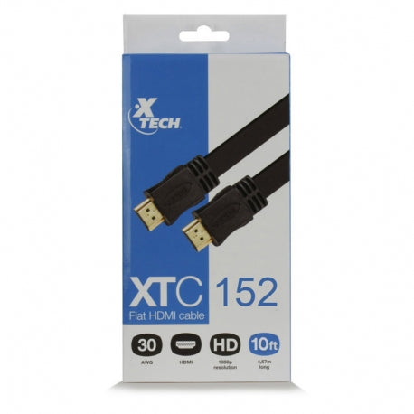XTECH HDMI CABLE MALE TO MALE GOLD PLATED – 10FT – BLACK