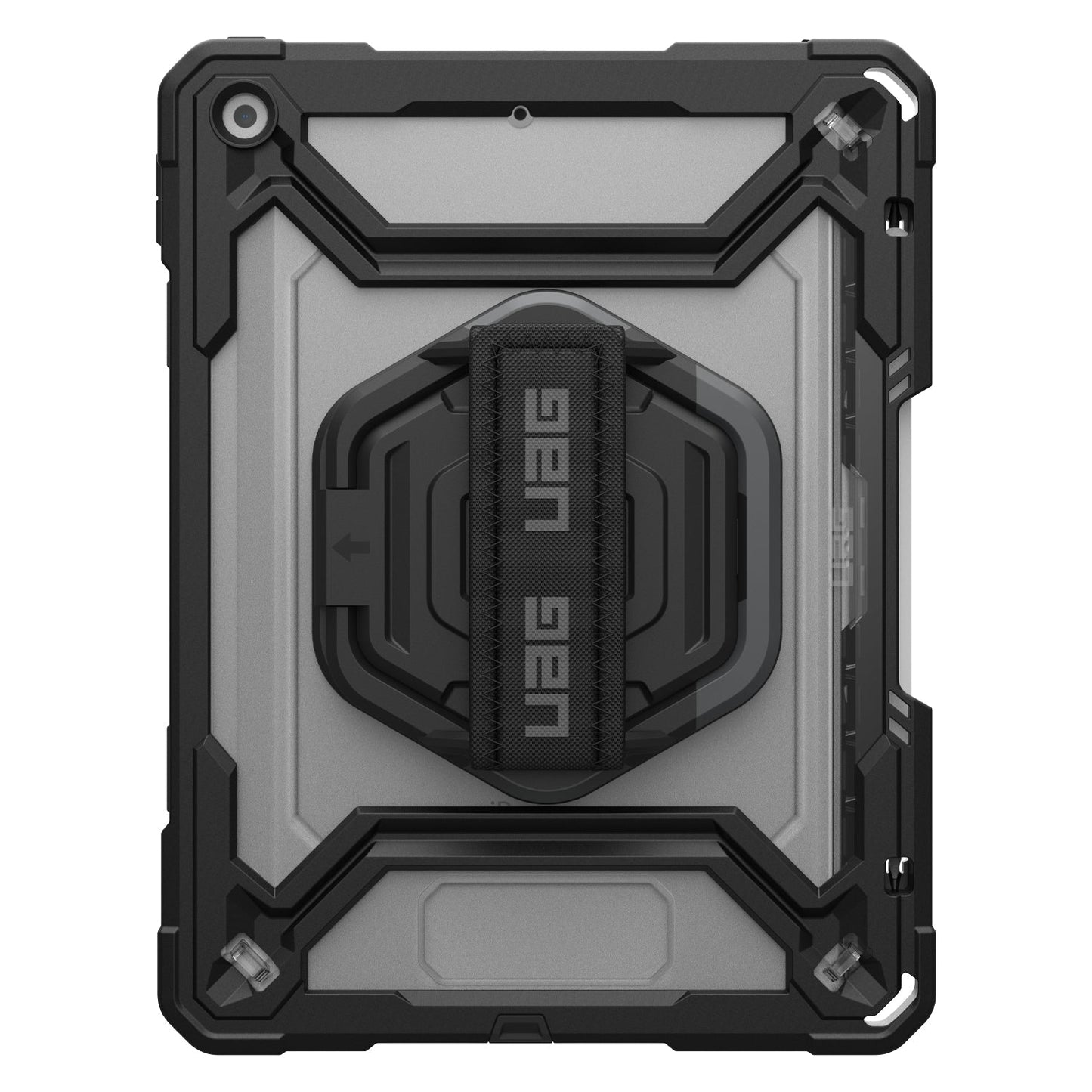 UAG Plasma Rugged Case w/Rotating Handstrap Ice/Black for iPad 10.2 2021 9th Gen/10.2 2020 8th Gen/iPad 10.2 2019