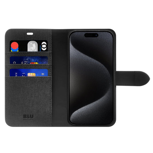 Étui Folio 2 en 1 Blu Element avec MagSafe Noir pour iPhone 16 Pro Max