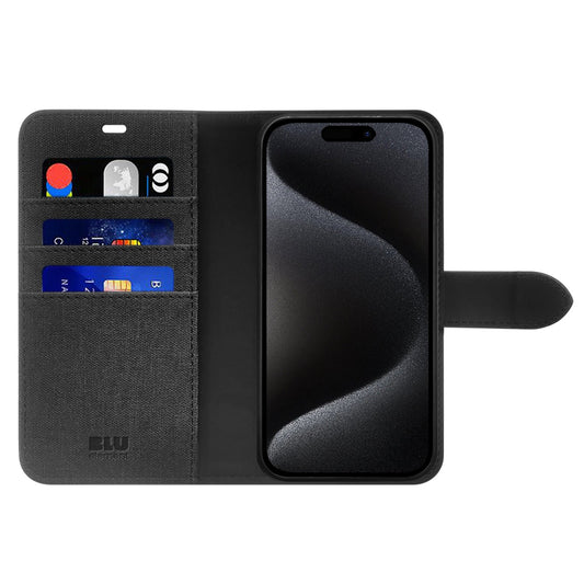 Blu Element Folio 2 in 1 w/MagSafe Case Black for iPhone 16 Plus