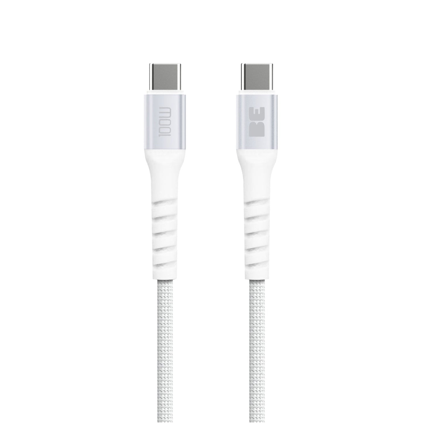 Blu Element Braided Charge/Sync USB-C to USB-C Cable 6ft 100W White