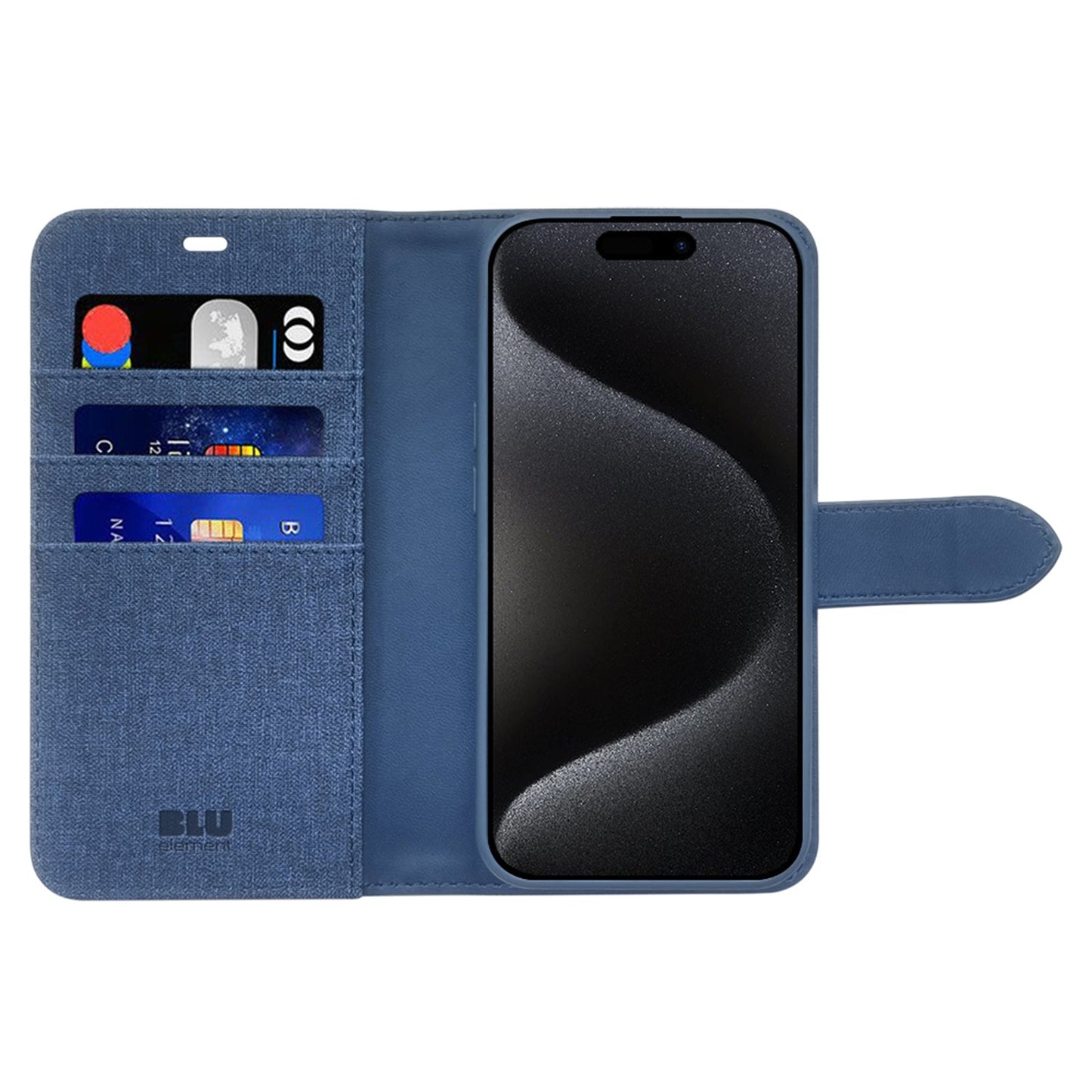 Étui Folio 2 en 1 Blu Element avec MagSafe Bleu Lazuli pour iPhone 16 Pro Max