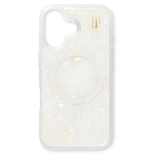 Coque MagSafe blanche nacrée Ideal of Sweden pour iPhone 16