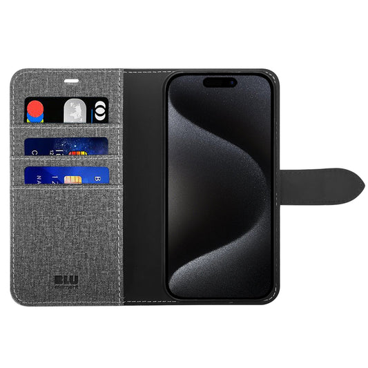 Étui Folio 2 en 1 Blu Element Gris pour iPhone 16